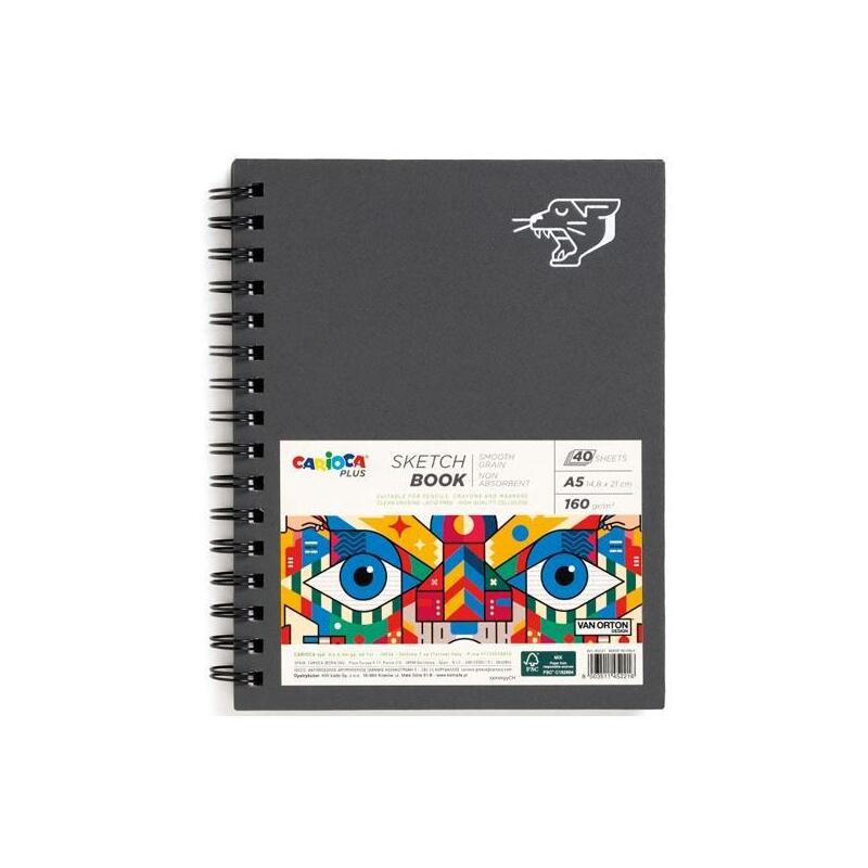 Carioca Plus Bloc De Dibujo Sketchbook Espiral A5 40h Precortadas 160gr