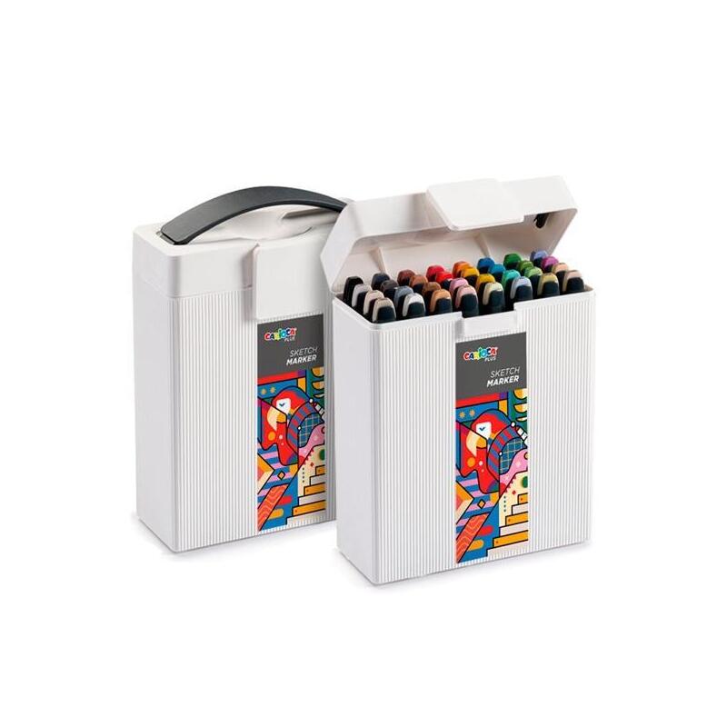 Carioca Plus Sketch Marker Doble Punta Cincel/Pincel Colores Surtidos Caja Premium 32 Ud