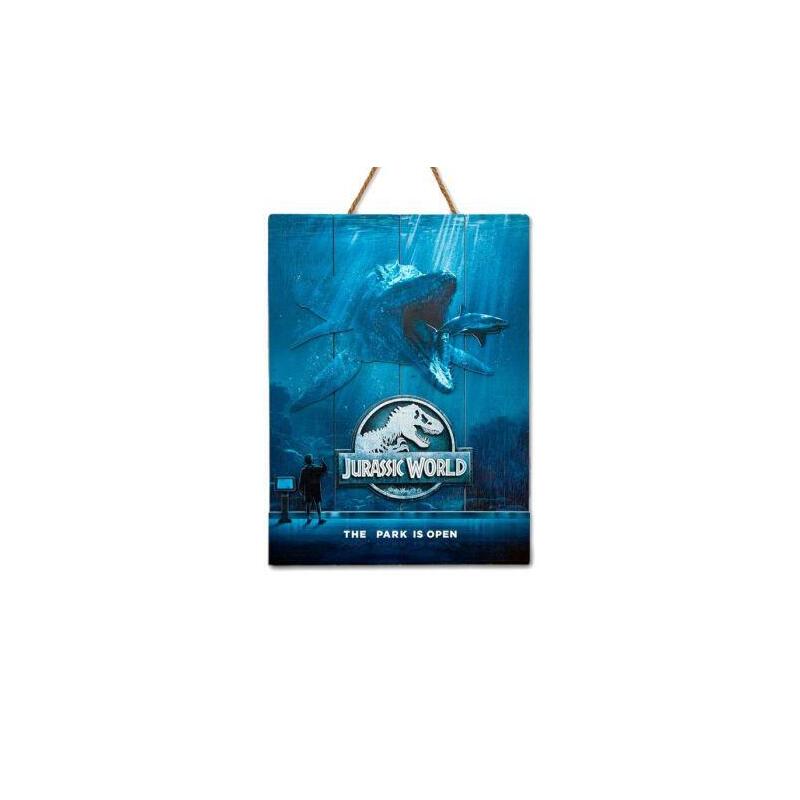 Cartel De Madera Woodart - Jurassic Wold Parck · Ingles