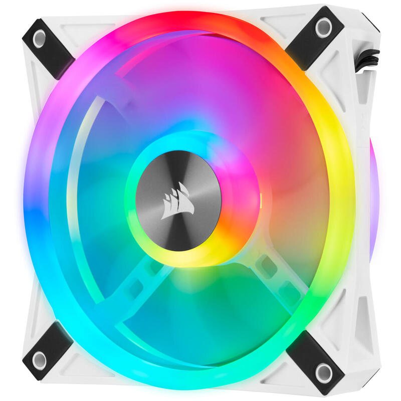 Case Acc Fan 12cm Corsair Ql120wh Rgb 1pcs Rgb Pwm 1500rpm 71m³/H 26dba 4pin Single Pack White