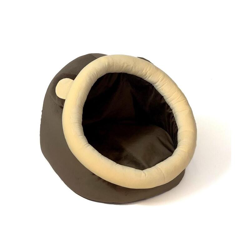 Caseta Para Perro Gogift Con Orejas Guarida 40 X 45 X 34 Cm Marrón Y Crema