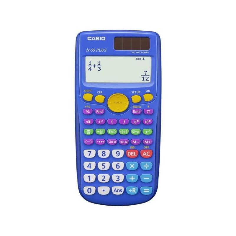 Casio Fx-55 Plus Calculadora Cientifica Pantalla Lcd 12 Digitos - 240 Funciones - Funcion De Potencia (Cuadrado),