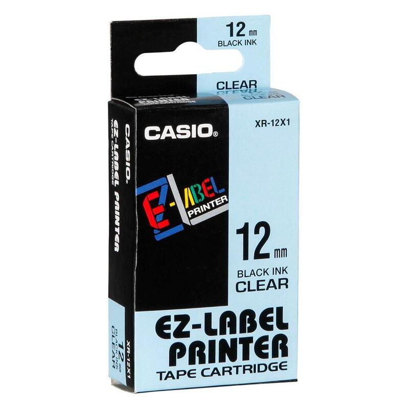 Casio Xr-12 X 12 Mm Black On Clear