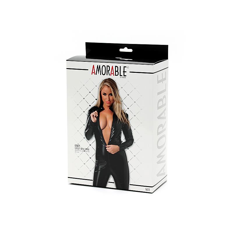 Catsuit Con Cremallera Rimba Amorable Color Negro Talla (Interno):M