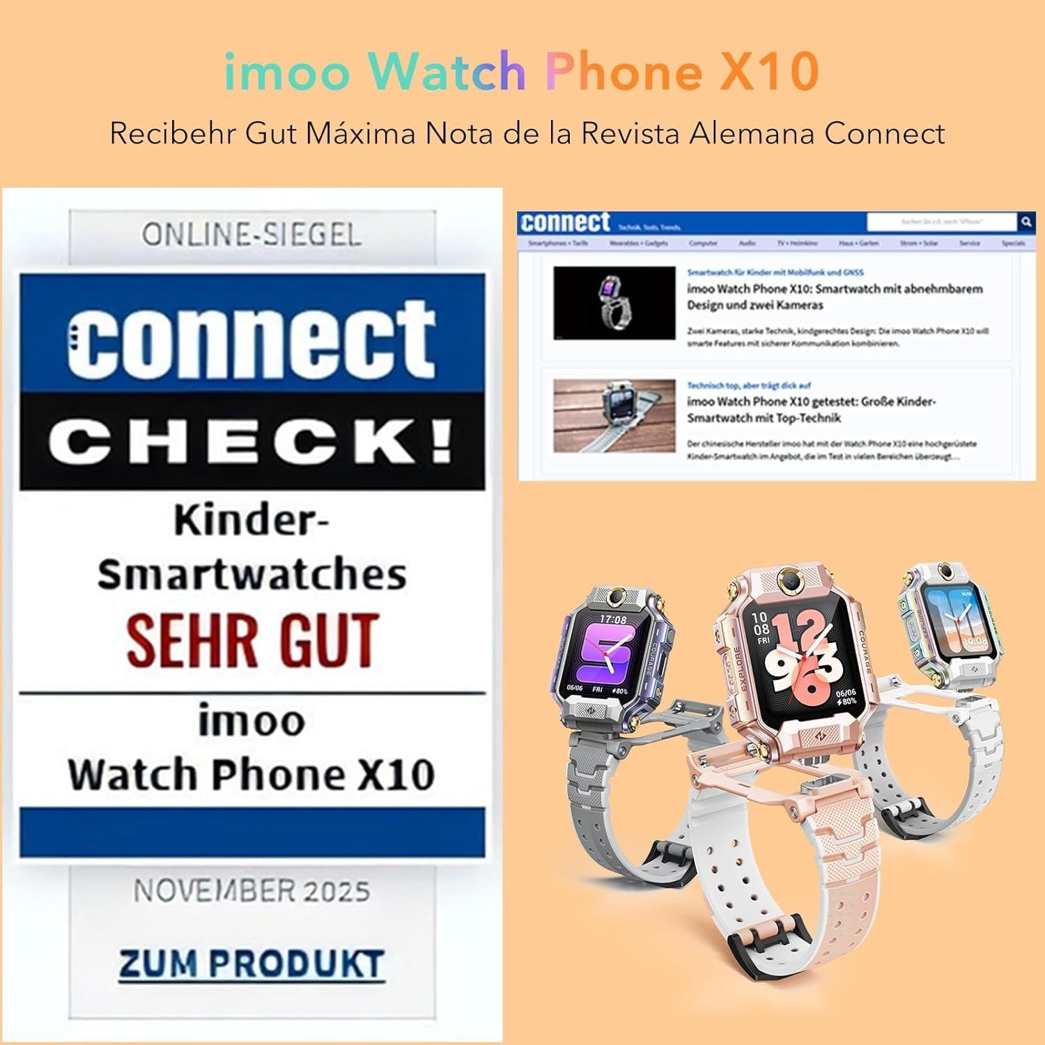 Imoo Watch Phone X10 Pink Kinder Smart-Watch
