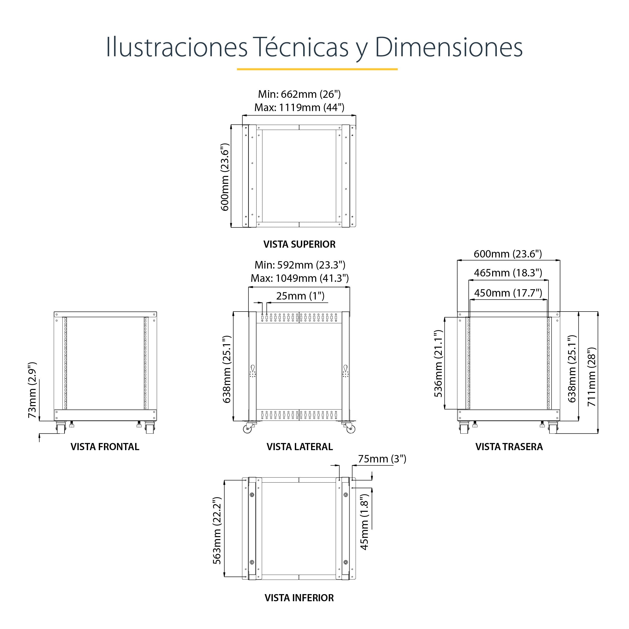 Startech Rack Marco Abierto Con Profundidad Ajust