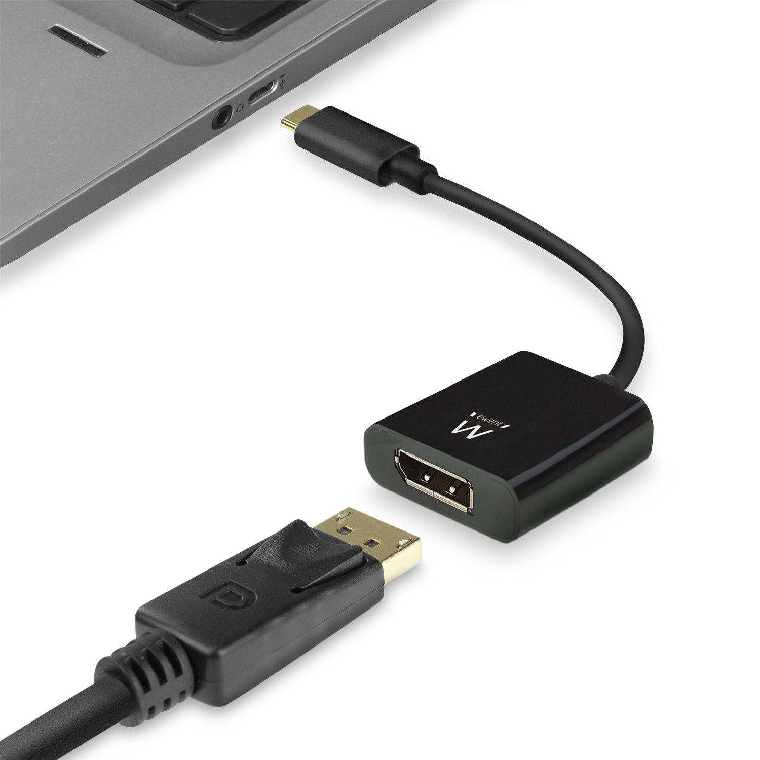 EAN 8054392619618 - Ewent EW9825 adaptador de cable de vídeo 0,15 m USB Tipo C DisplayPort Negro imagen 7