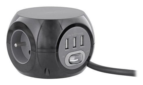 EAN 3303170108369 - T'nB PSBALLBK regleta inteligente 3 salidas AC 1,43 m 3 Negro imagen 1