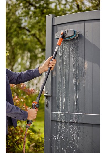 Set De Lavado Gardena Cleansystem Suave Con Mango S, Cepillo Gris/Turquesa, Anchura Útil 27 Cm 18826-20