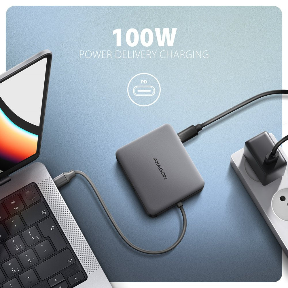Hmc-5hl Multipuerto Hub Usb 5in1, 5gbps, 2x Usb-A, Hdmi 4k/60hz, Glan, Pd 100w, 15cm Usb-C Cable
