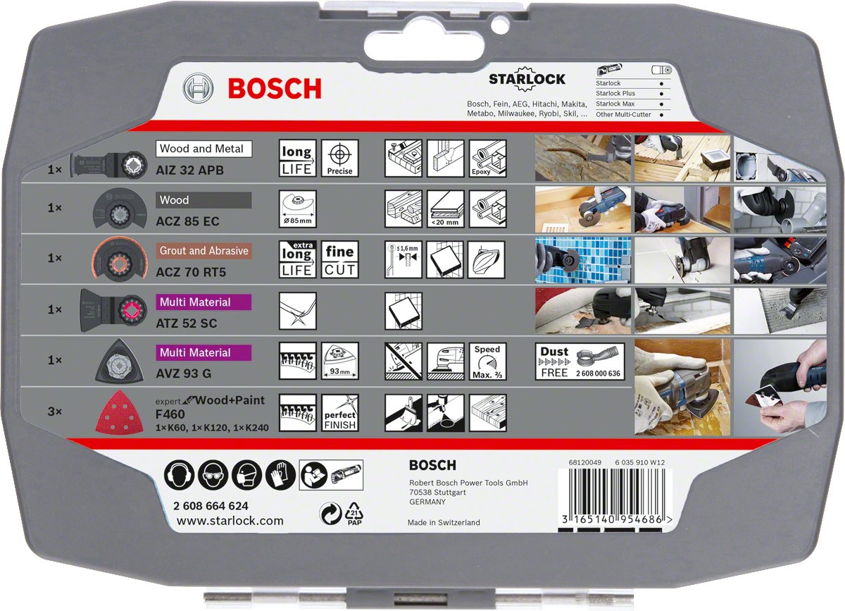 Bosch Professional Starlock Best For Renovation 4+1, Juego De Hojas De Sierra De 5 Piezas, Para Herramientas Multifuncionales 2608664624