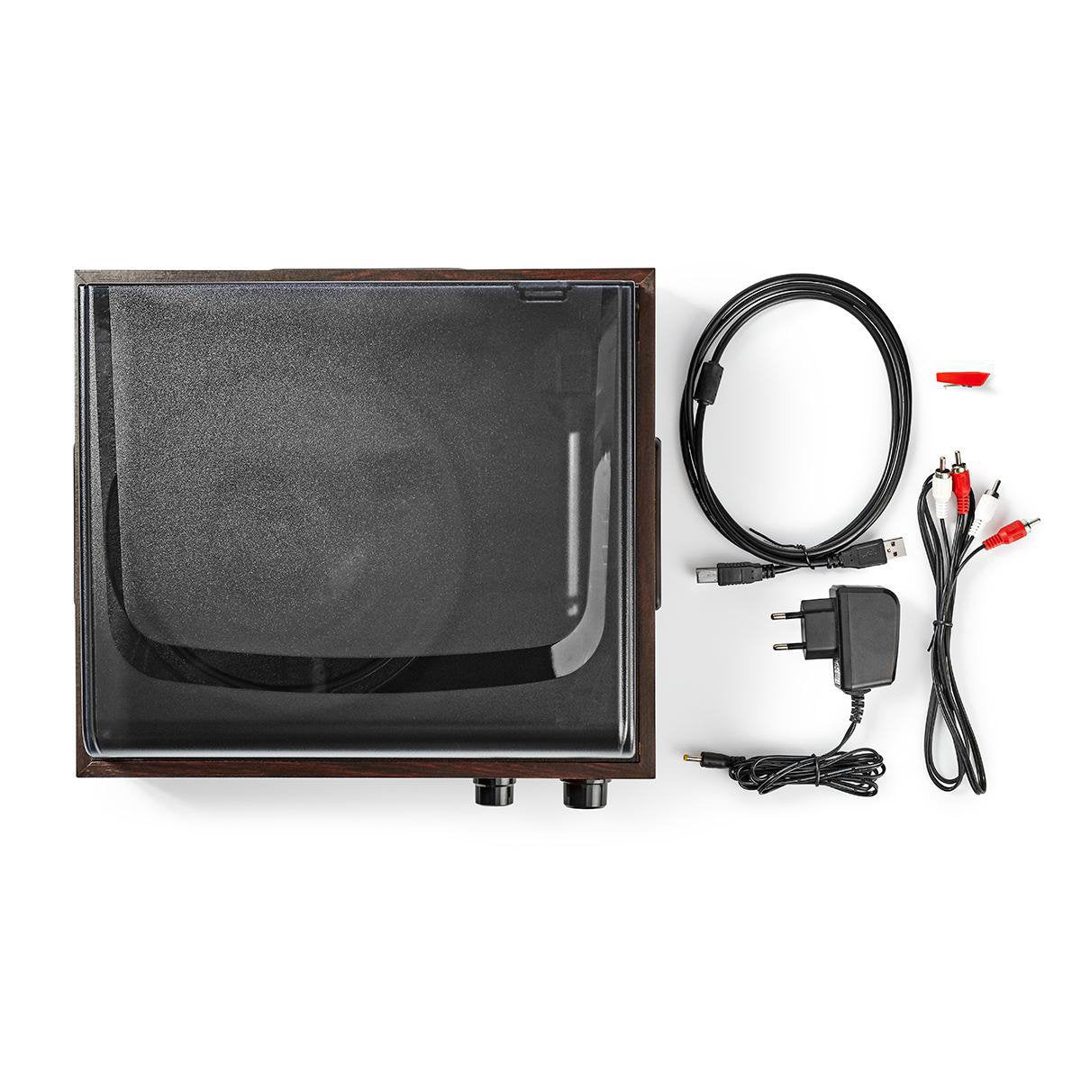 Nedis Tocadiscos 33 45 78 Rpm 18 W Conversión A Mp3 Abs Mdf Marrón