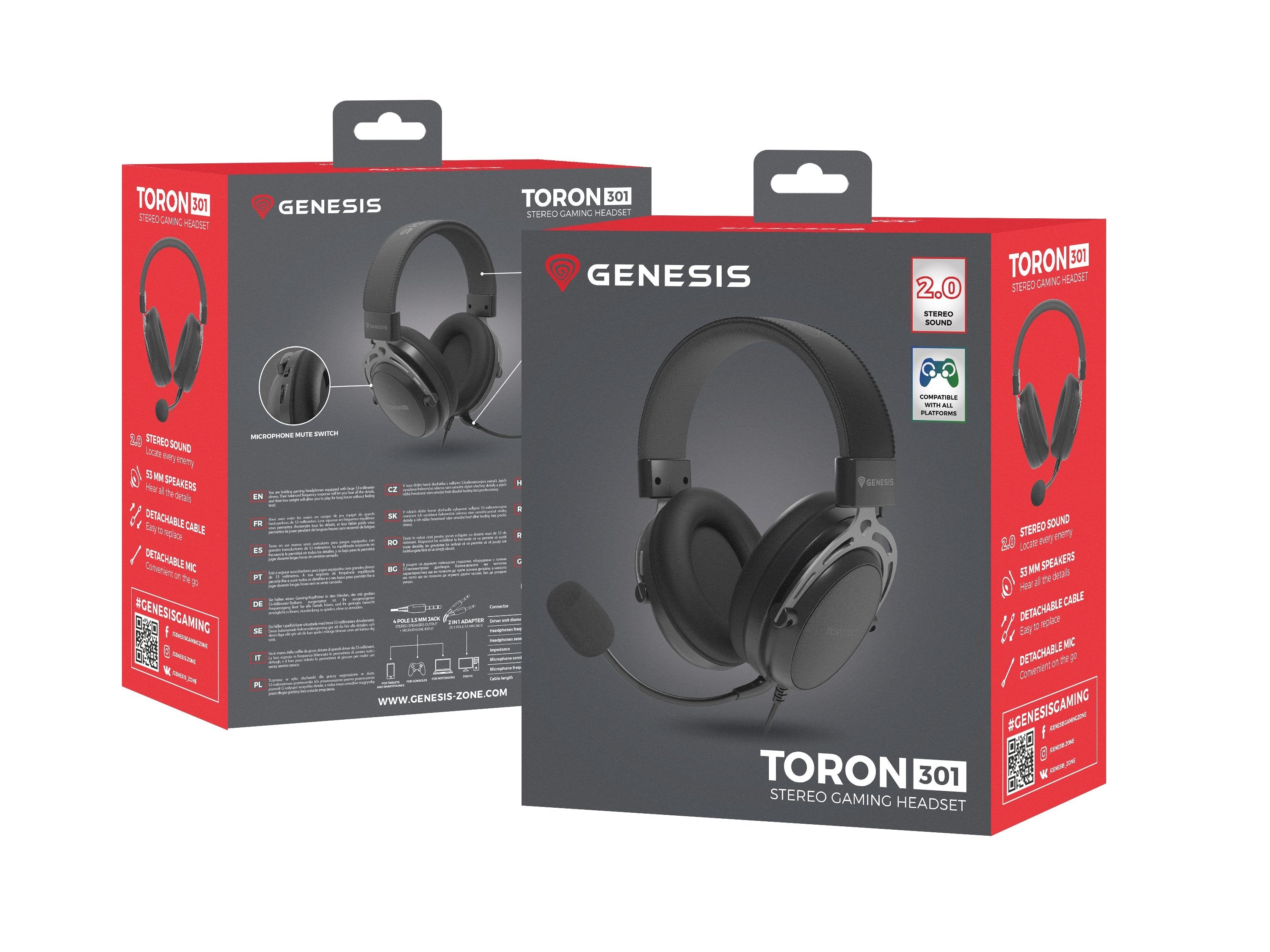 Auriculares Genesis Toron 301 Czarne