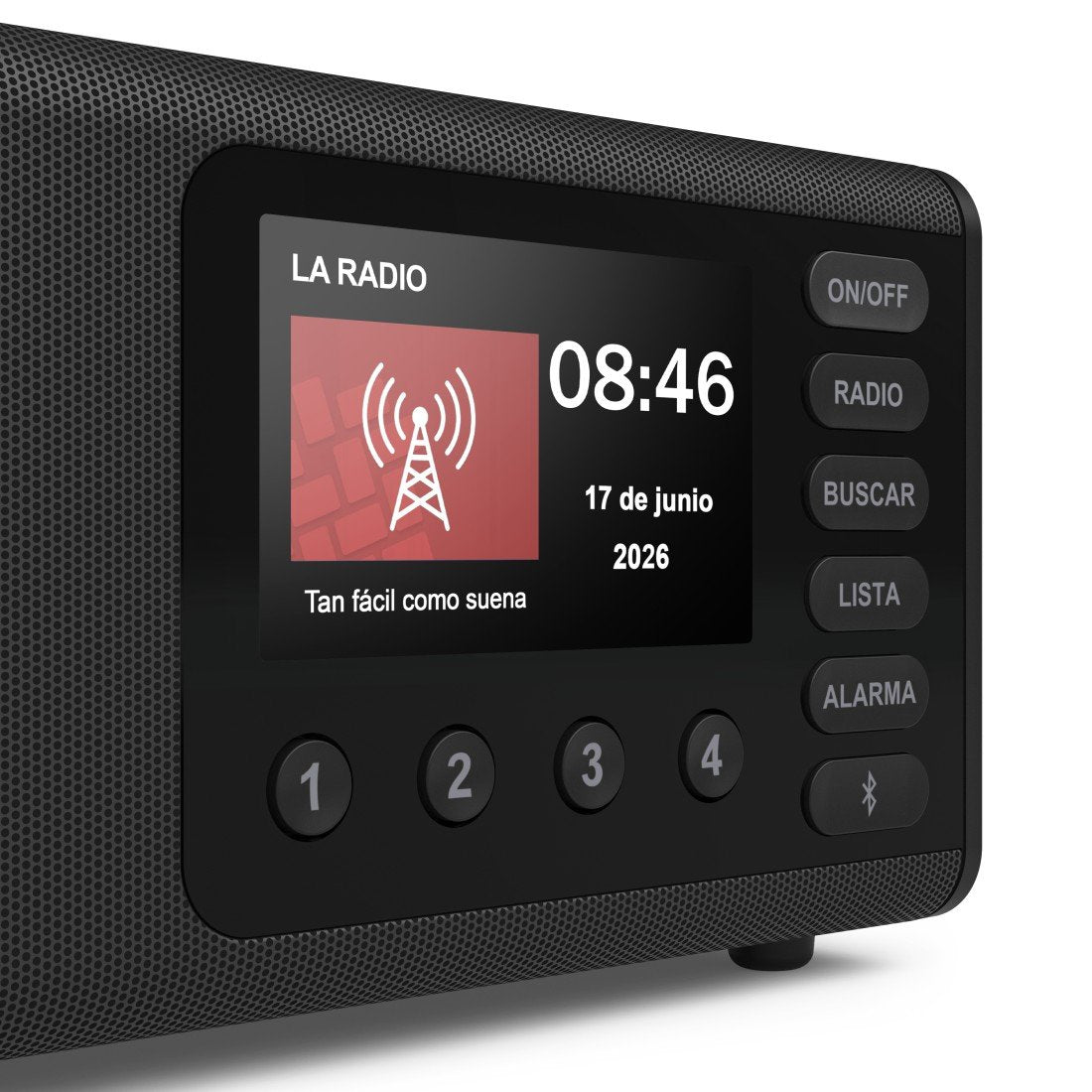Radio Digital Con Altavoz Hama Dr1001 Fm/Dab+ Bt Pantalla 4.3" 5w Reloj Despertador Negro