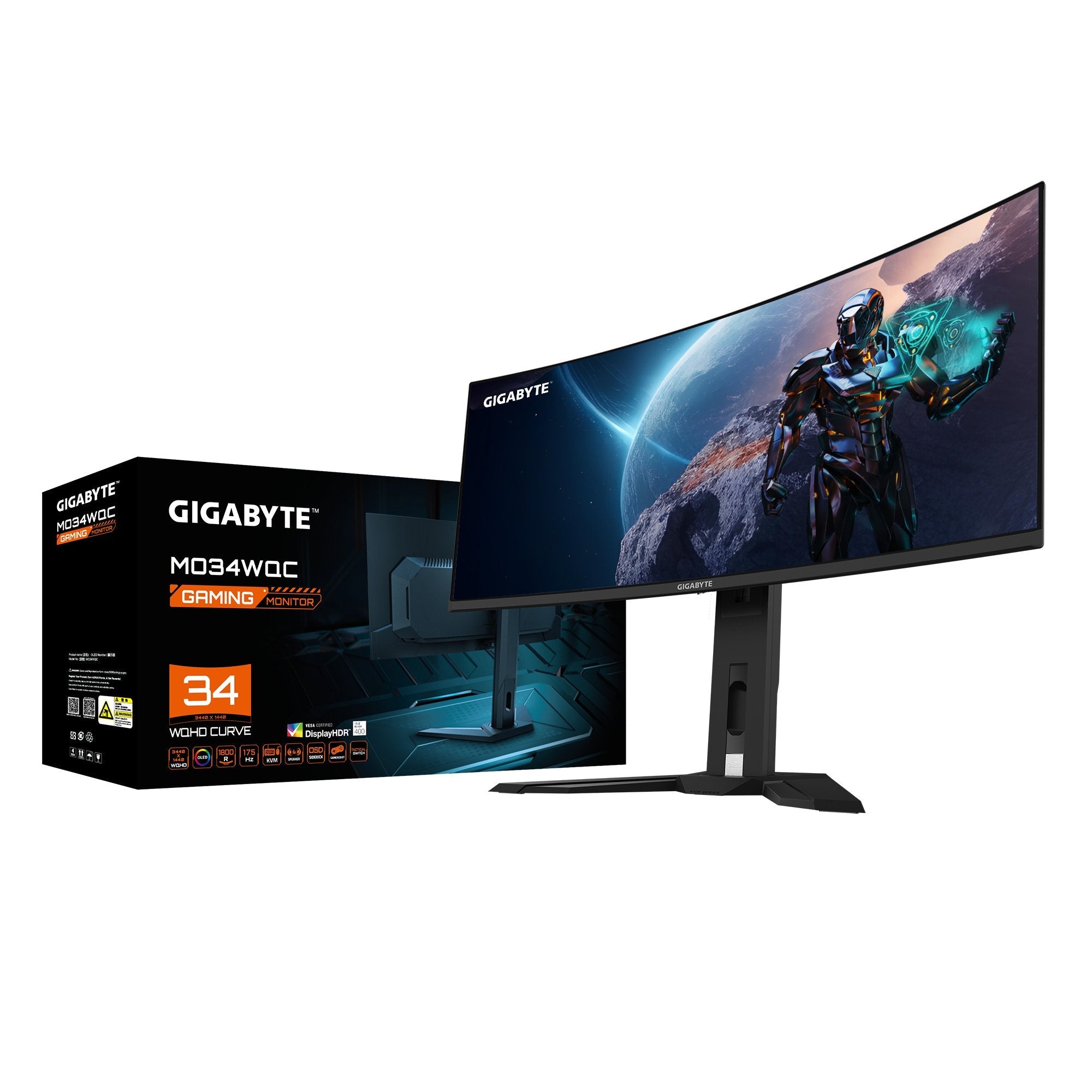 EAN 4719331858995 - GIGABYTE MO34WQC pantalla para PC 86,4 cm (34") 3440 x 1440 Pixeles Wide Quad HD Negro imagen 8