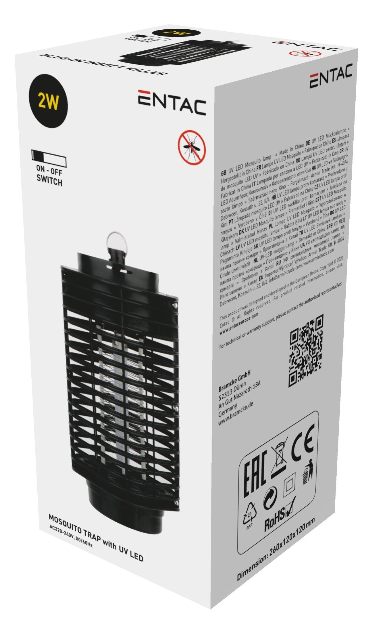 Entac Insektenvertreiber Uv-Lich Con Ac Cable Ac230v