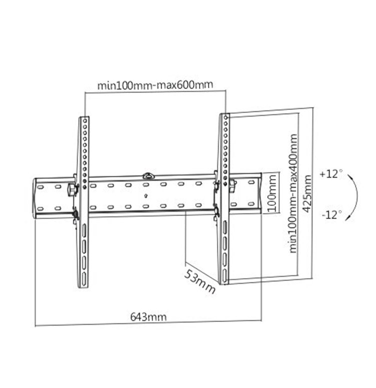Soporte Pared Tv Wall Mount Tilt 37" 70" 40kgs