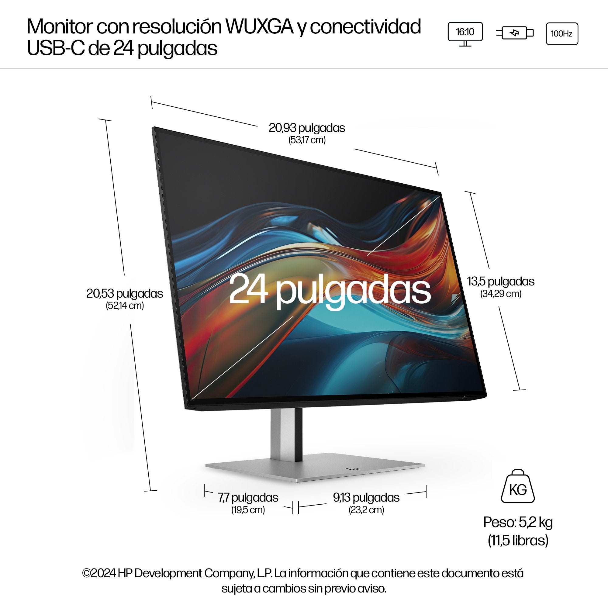 EAN 5715063476277 - HP Series 7 Pro 24 inch WUXGA USB-C Monitor - 724pu pantalla para PC 61 cm (24") 1920 x 1200 Pixeles LCD imagen 4