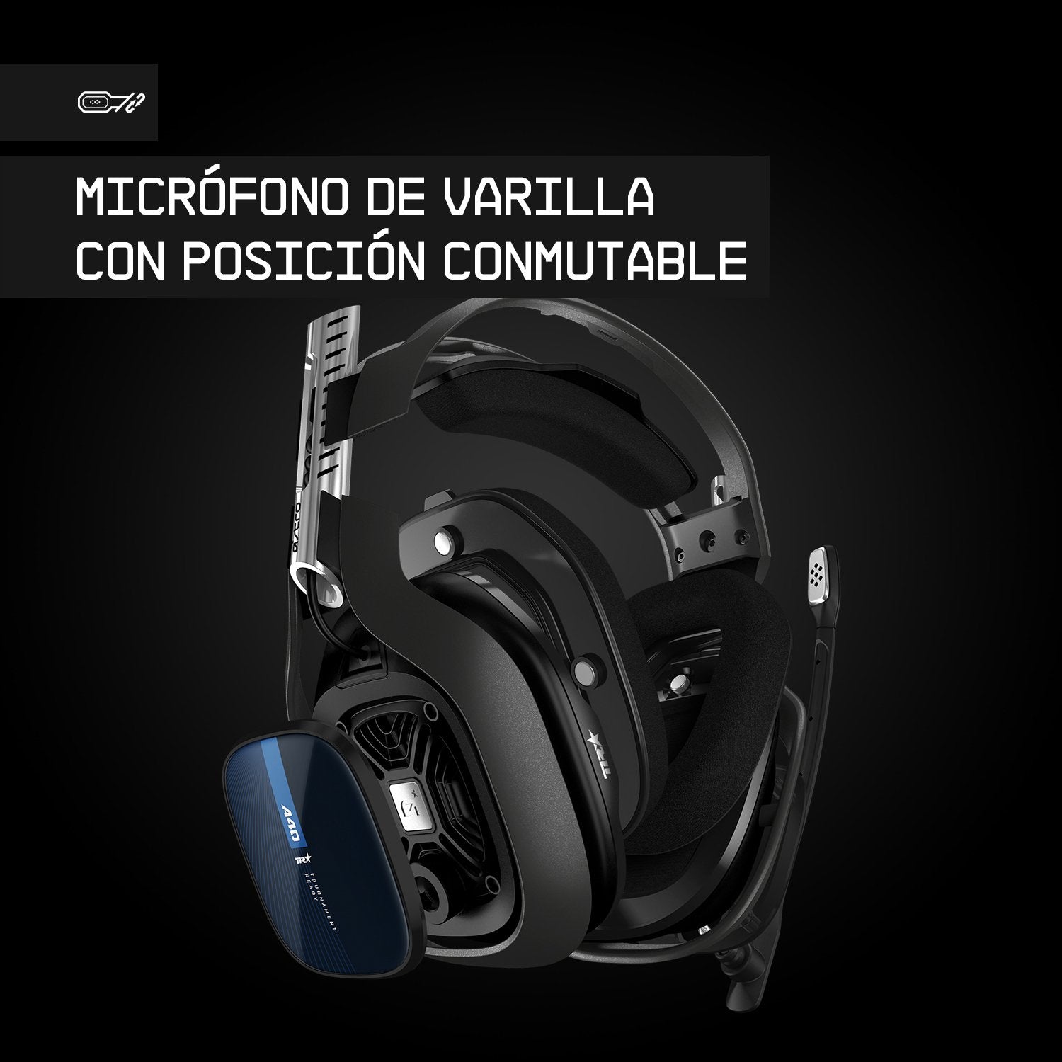 Auriculares Astro Gaming A40 Tr Juego Negro, Azul, Plata