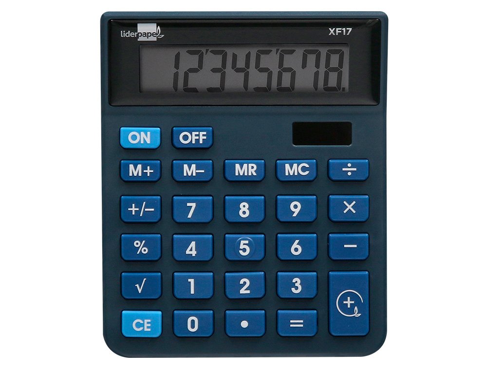 Calculadora Liderpapel Xf17 Básica Negro, Azul