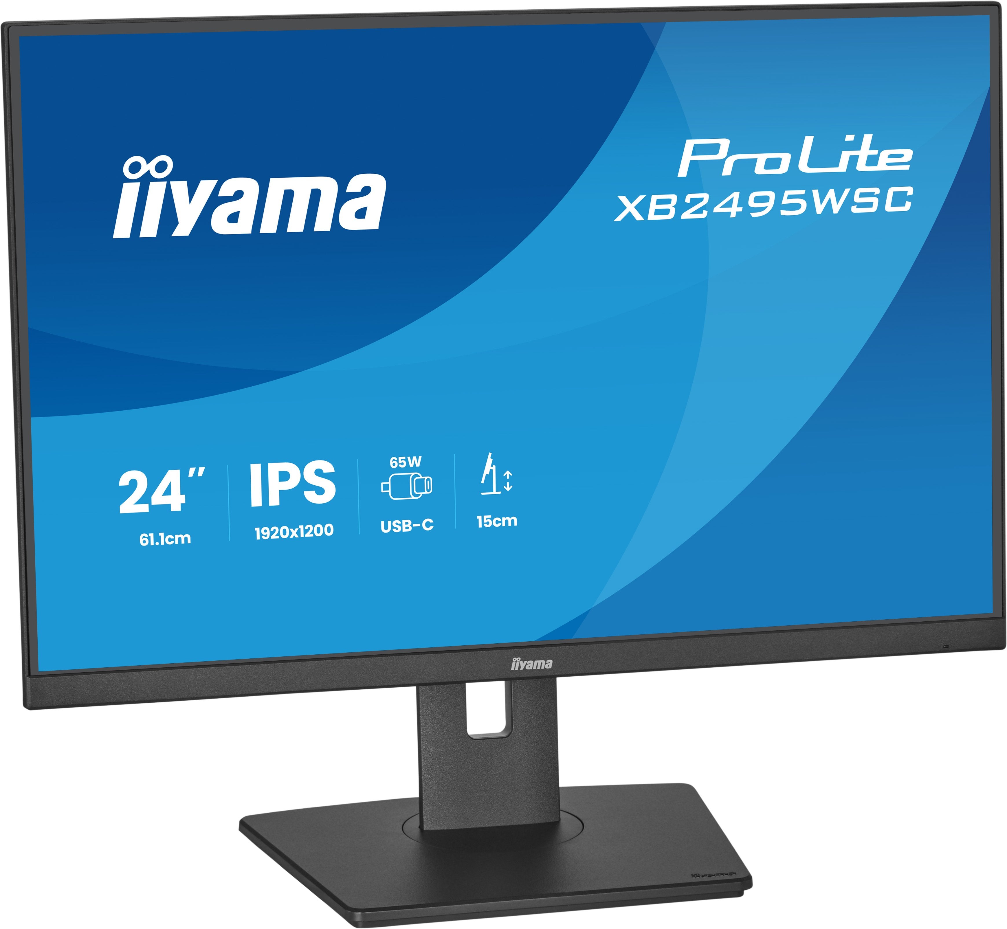 Iiyama Prolite Xb2495wsc-B1 61.1 Cm 24 Pulgadas), Negro (Mate), Wuxga, Ips, Hdmi, Usb-C, Usb-Hub, 100hz Panel) Xb2495wsc-B1