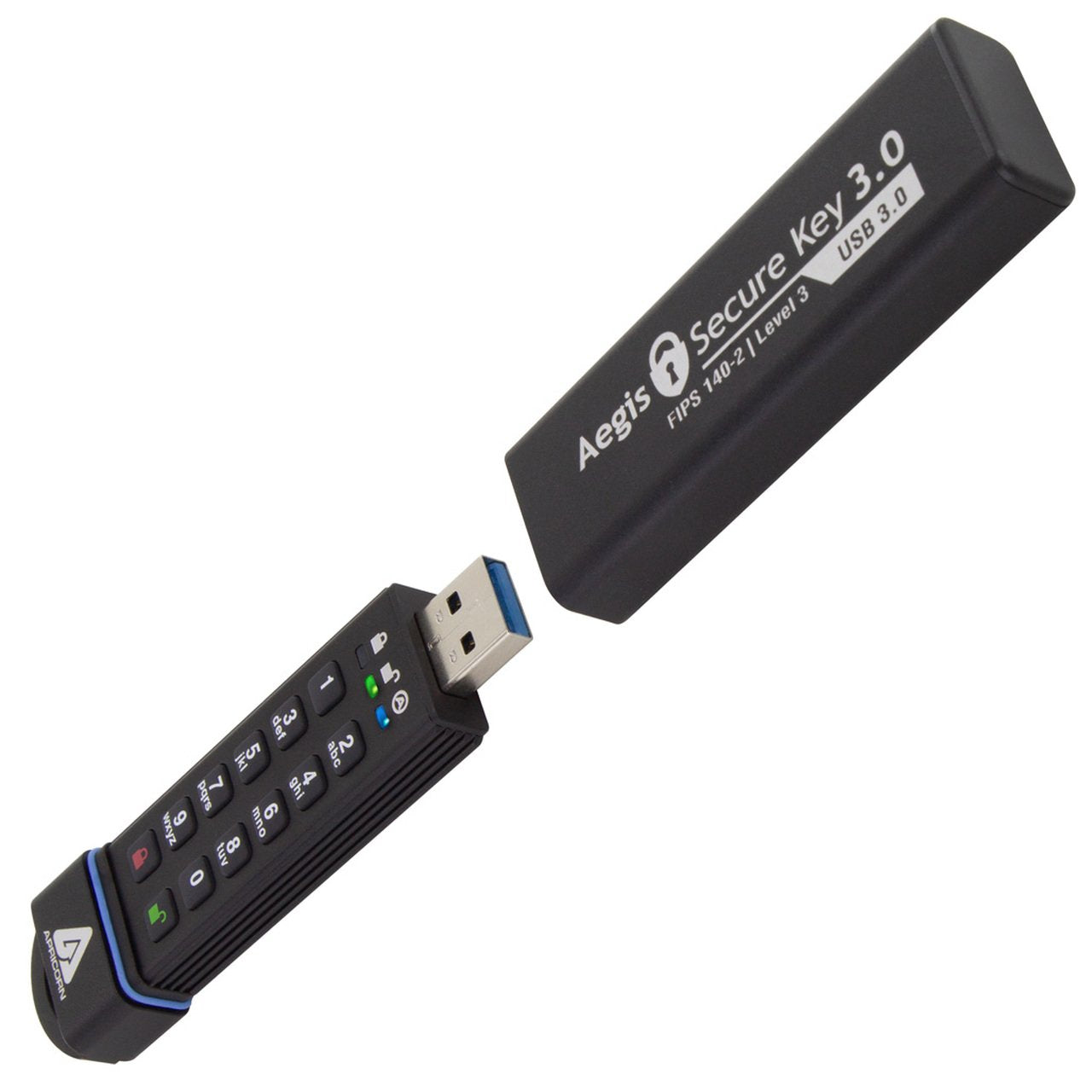 Pendrive Apricorn Usb 3.0 480gb Securekey 256bit Aes-Xts, Ip58,