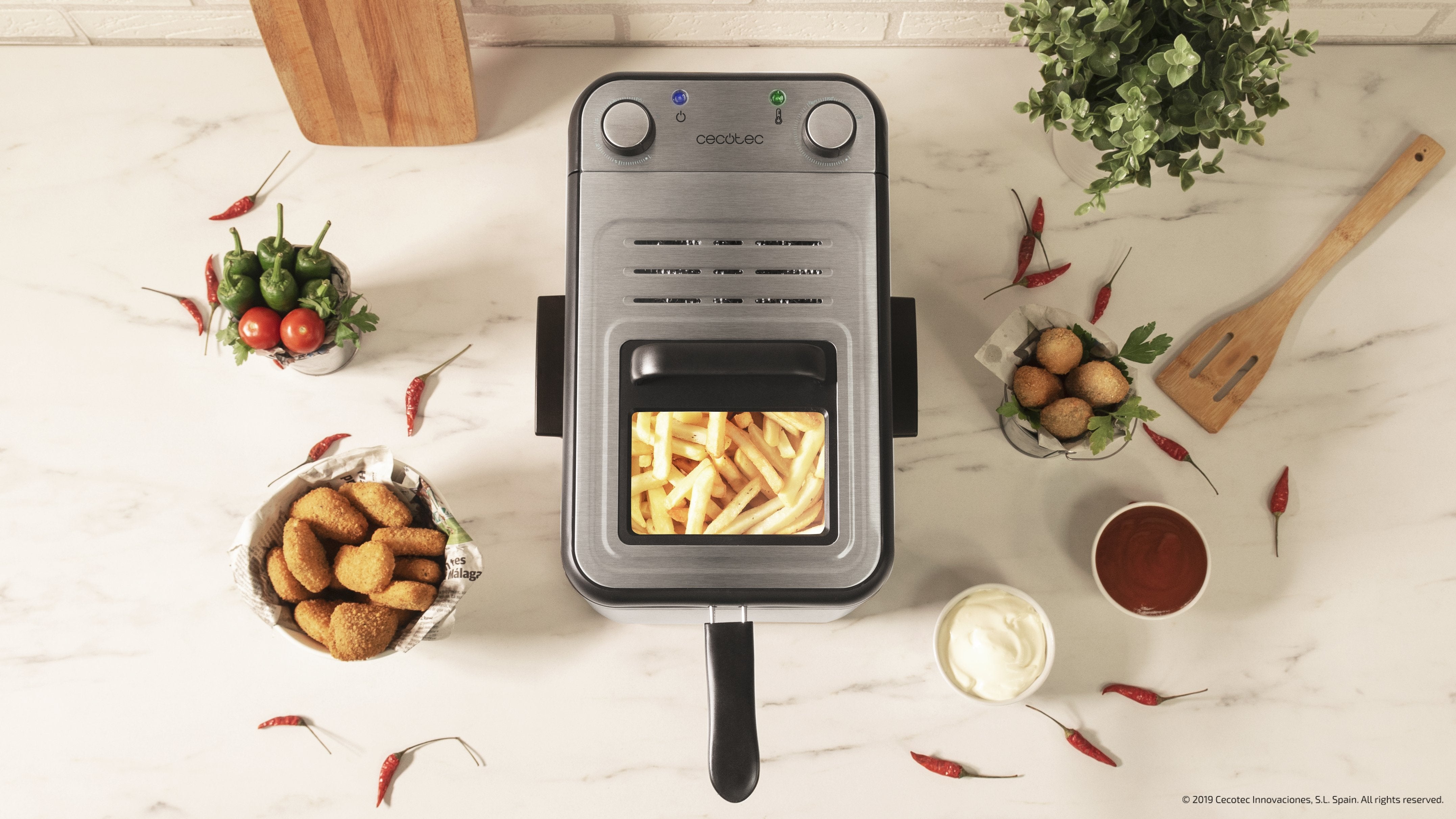 EAN 8435484030731 - Cecotec CleanFry Infinity 3000 Sencillo 5,6 L Independiente 2400 W Freidora Negro, Acero inoxidable imagen 9
