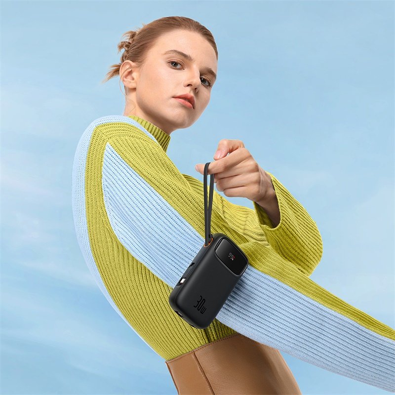 Baseus Ppqd4-20c Polímero De Litio 20000 Mah Negro