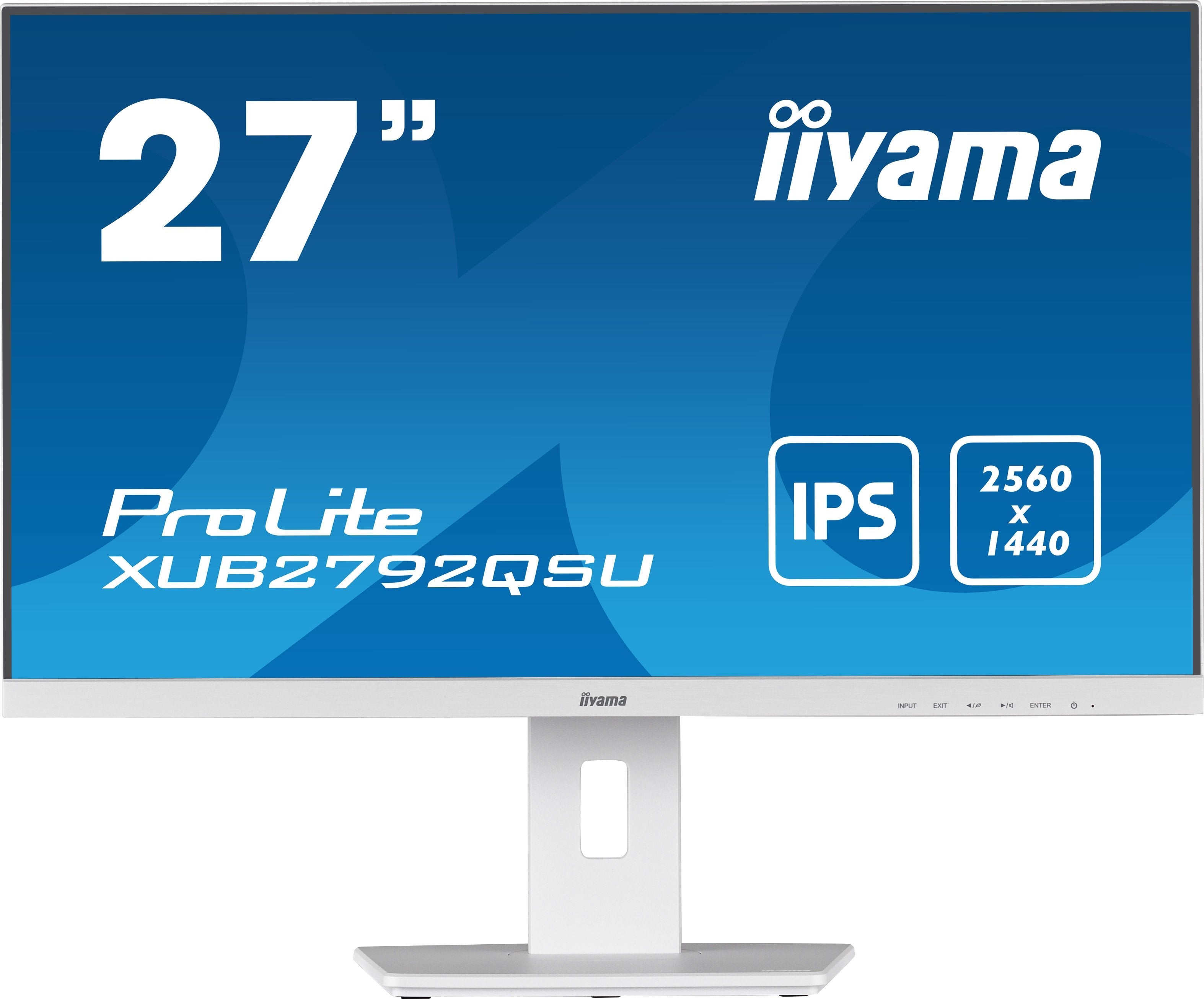 68.5cm 27'' (2560x1440) Iiyama Xub2792qsu-W5 27w Lcd Business Wqhd 5ms Hdmi Dp 2x Usb Ips Speaker Qhd White