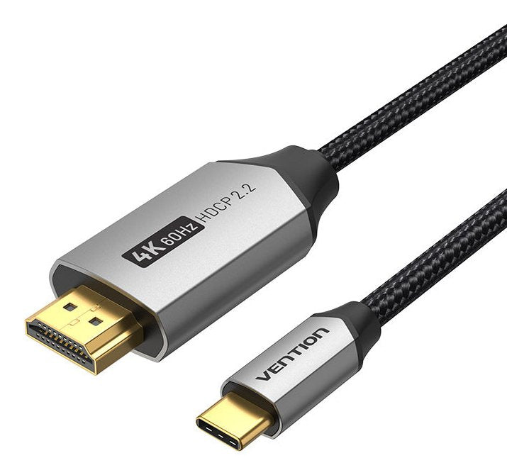 EAN 6922794765160 - Vention CRBBH adaptador de cable de vídeo 2 m USB Tipo C HDMI Negro, Gris imagen 1