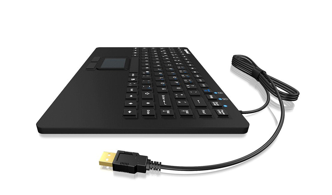 Keysonic Ksk-5230 In Silicon Keyboard With Touchpad Water Resistant Antimicrobial Intustry Antifungal