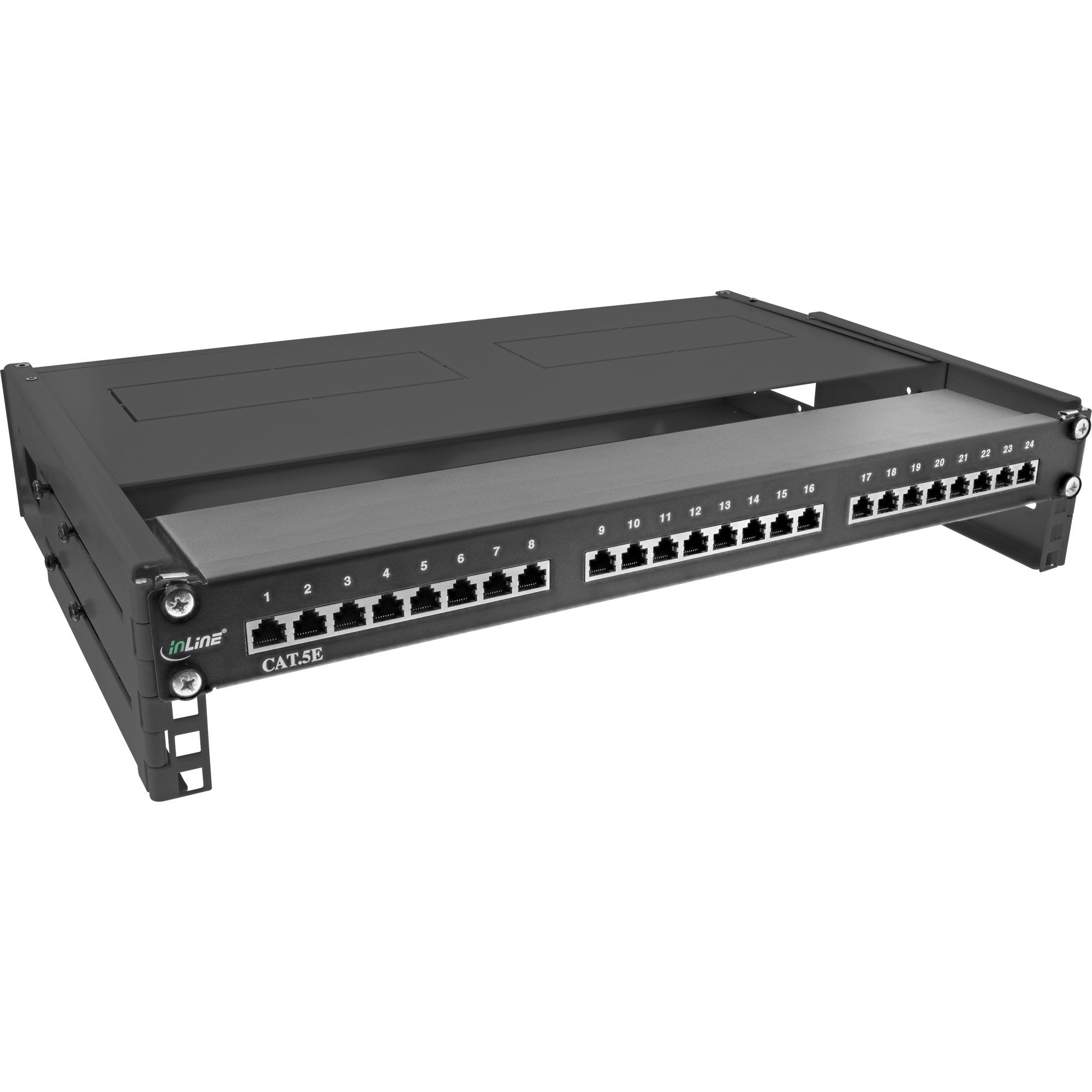 Rack Plegable Inline De 19", 2u, 24-40 Cm De Profundidad, Con Tapa, Negro