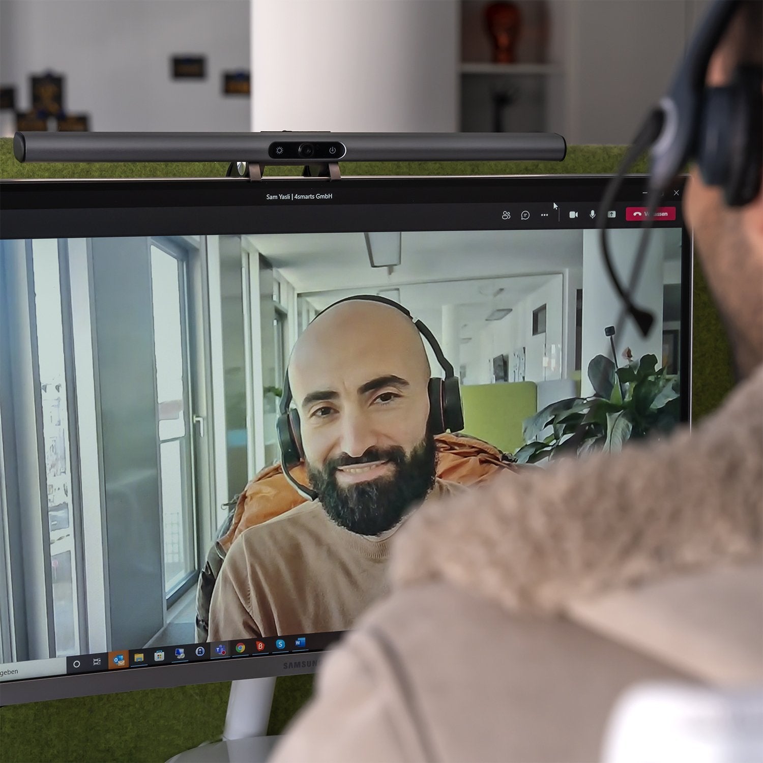 4smarts 2in1 Lampara Lightbar Pro Monitor Con Webcam Fullhd Plata