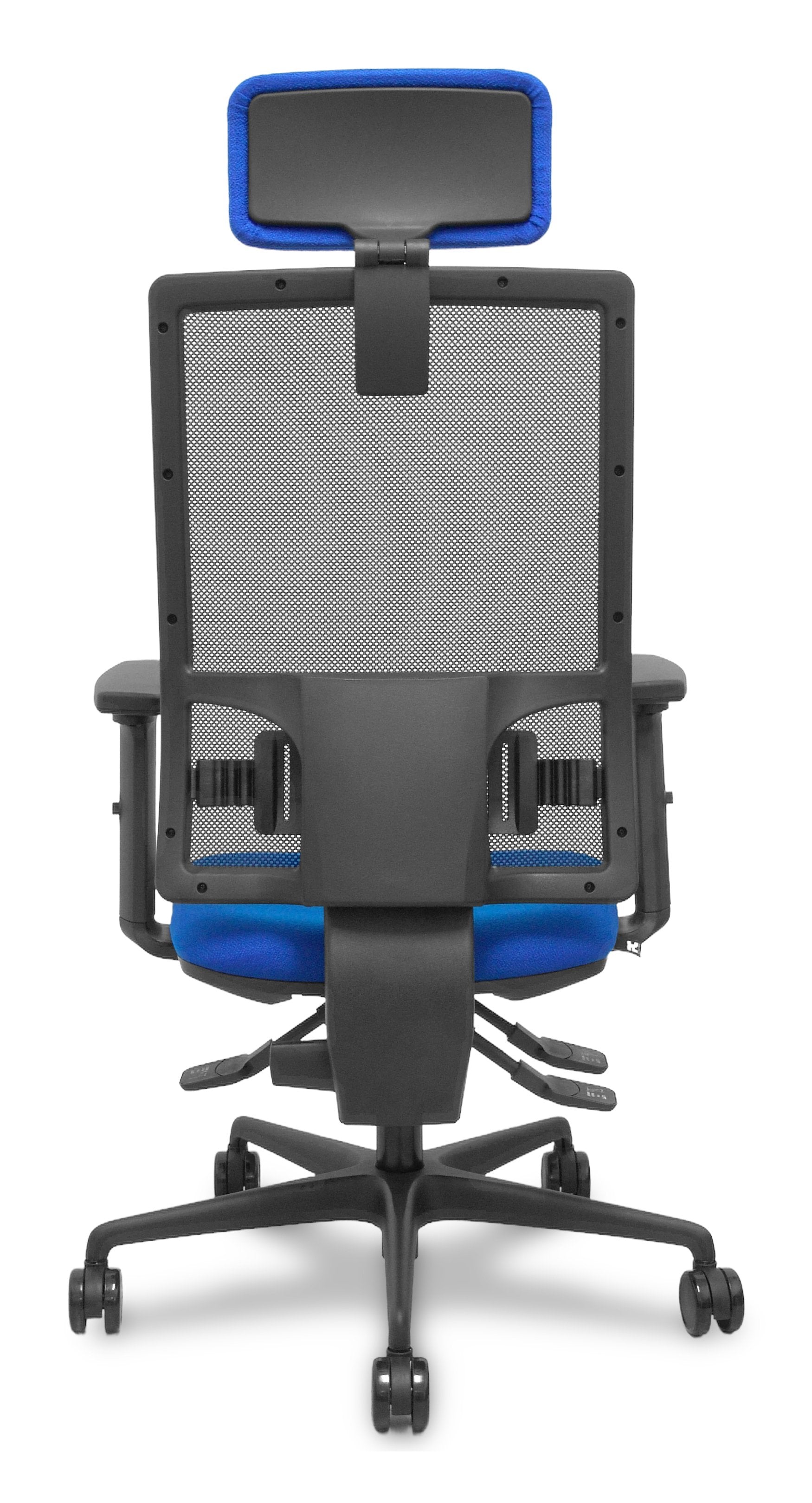 Piqueras Y Crespo Silla Bormate Asincro Malla Negra Asiento Bali Azul Brazos 2d Ruedas 65mm Cabecero Regulable