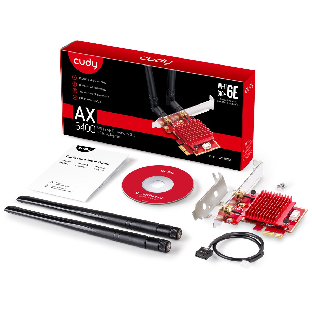 Adaptador Cudy Ax5400 Wifi 6e Pci Express Adapter We3000s