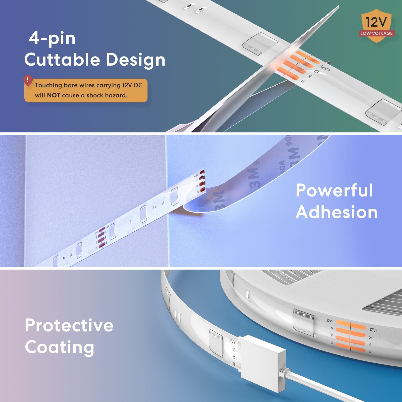 EAN 0680306682706 - Meross MSL320 cinta luminosa Regleta luminosa universal 5 mm imagen 2