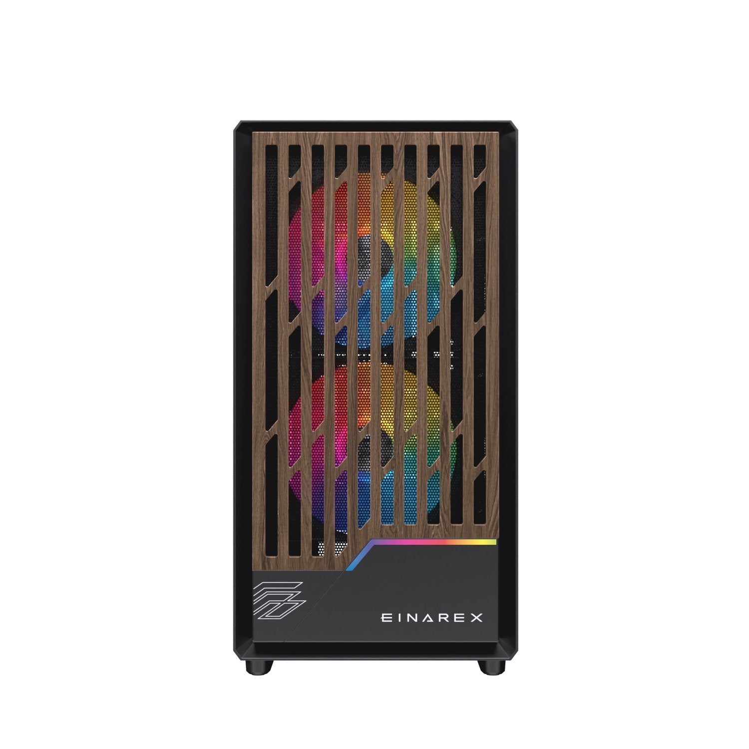 Caja Micro-Atx Semitorre Einarex Pm400 Rgb 3 Fans Negra Excs-Pm-400r-B