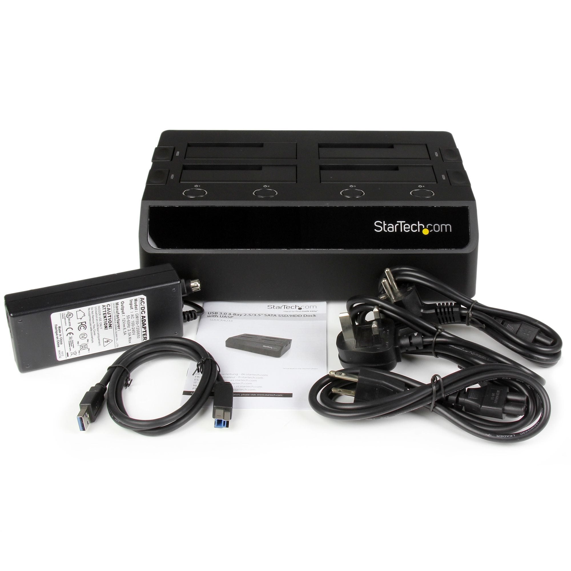EAN 0065030857932 - StarTech.com SDOCK4U33 base de conexión para disco duro USB 3.2 Gen 1 (3.1 Gen 1) Type-B Negro imagen 6