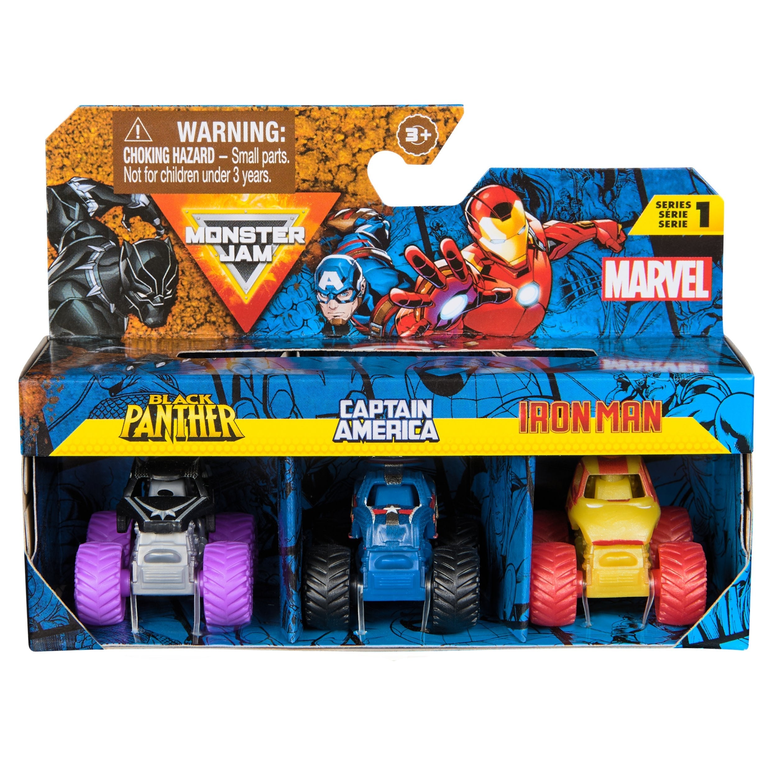 Spin Master Monster Jam Marvel Mini Monster Trucks 3er-Pack, Spielfahrzeug 6070229