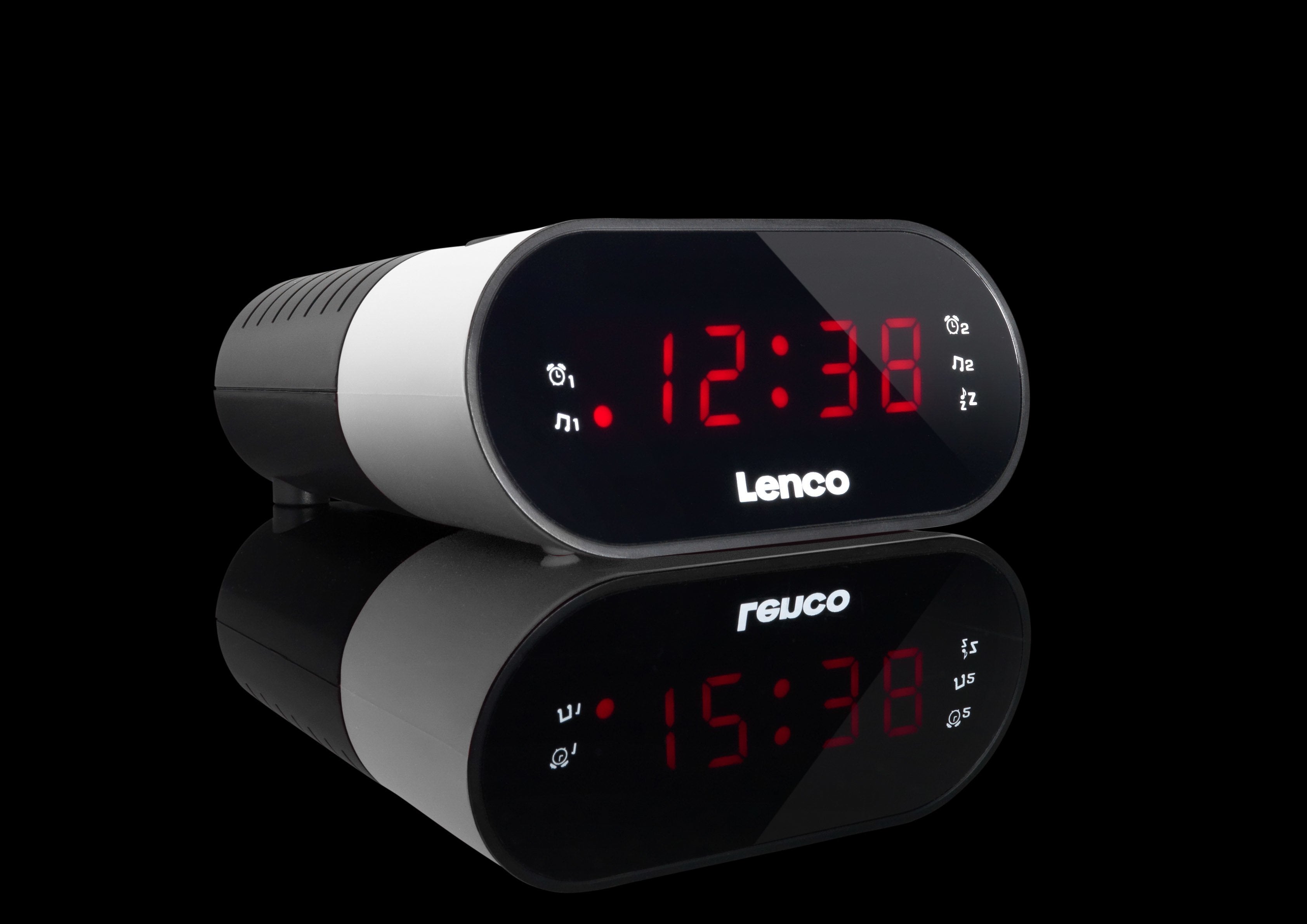 Lenco Cr-07 Radio Reloj Negro, Blanco