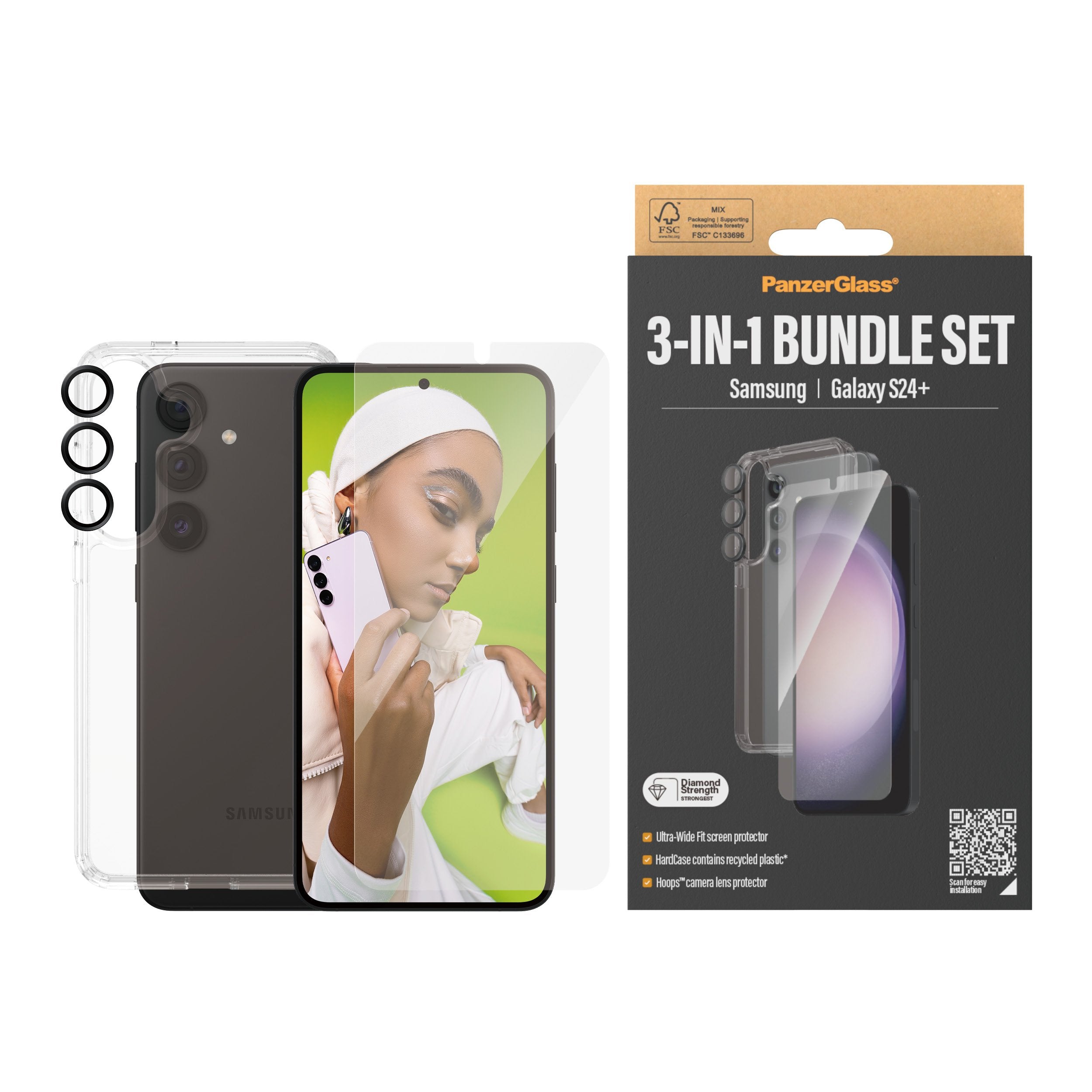 EAN 5711724212147 - PanzerGlass ® 3-in-1 Bundle Samsung Galaxy S24+ | Ultra-Wide Fit w. EasyAligner Protector de pantalla 1 p imagen 4