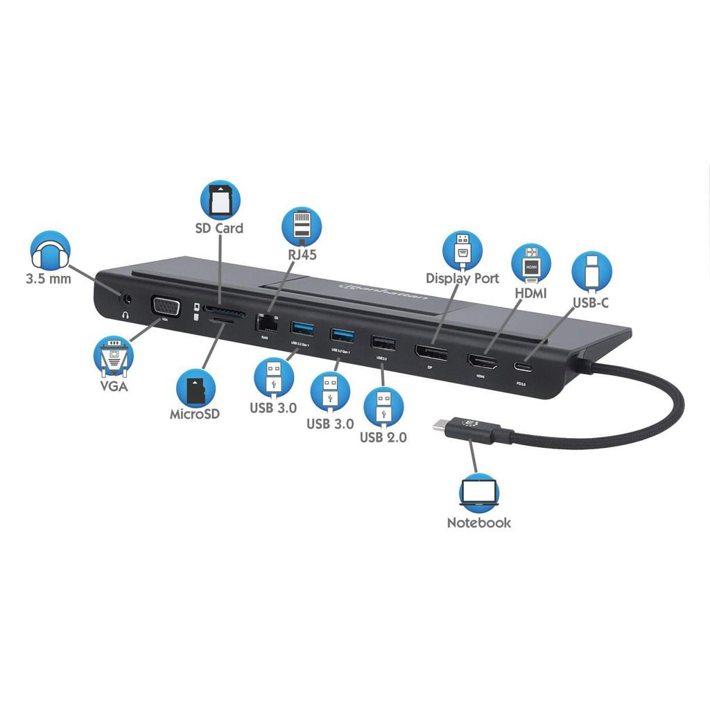 EAN 0766623153478 - Manhattan 153478 base para portátil y replicador de puertos Alámbrico USB 3.2 Gen 1 (3.1 Gen 1) Type-C Ne imagen 14