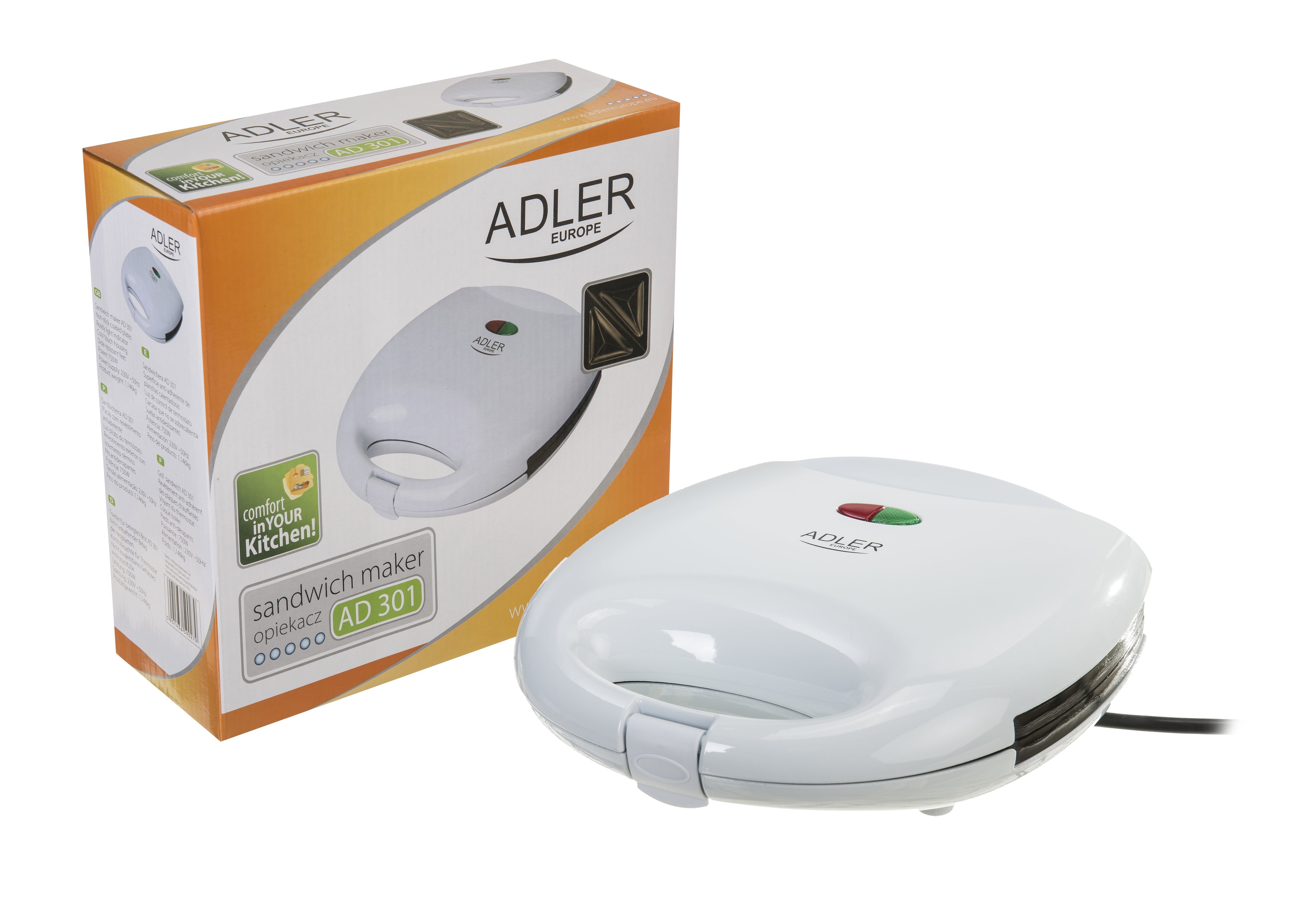 Sandwichera Adler Ad 301 750 W Blanco