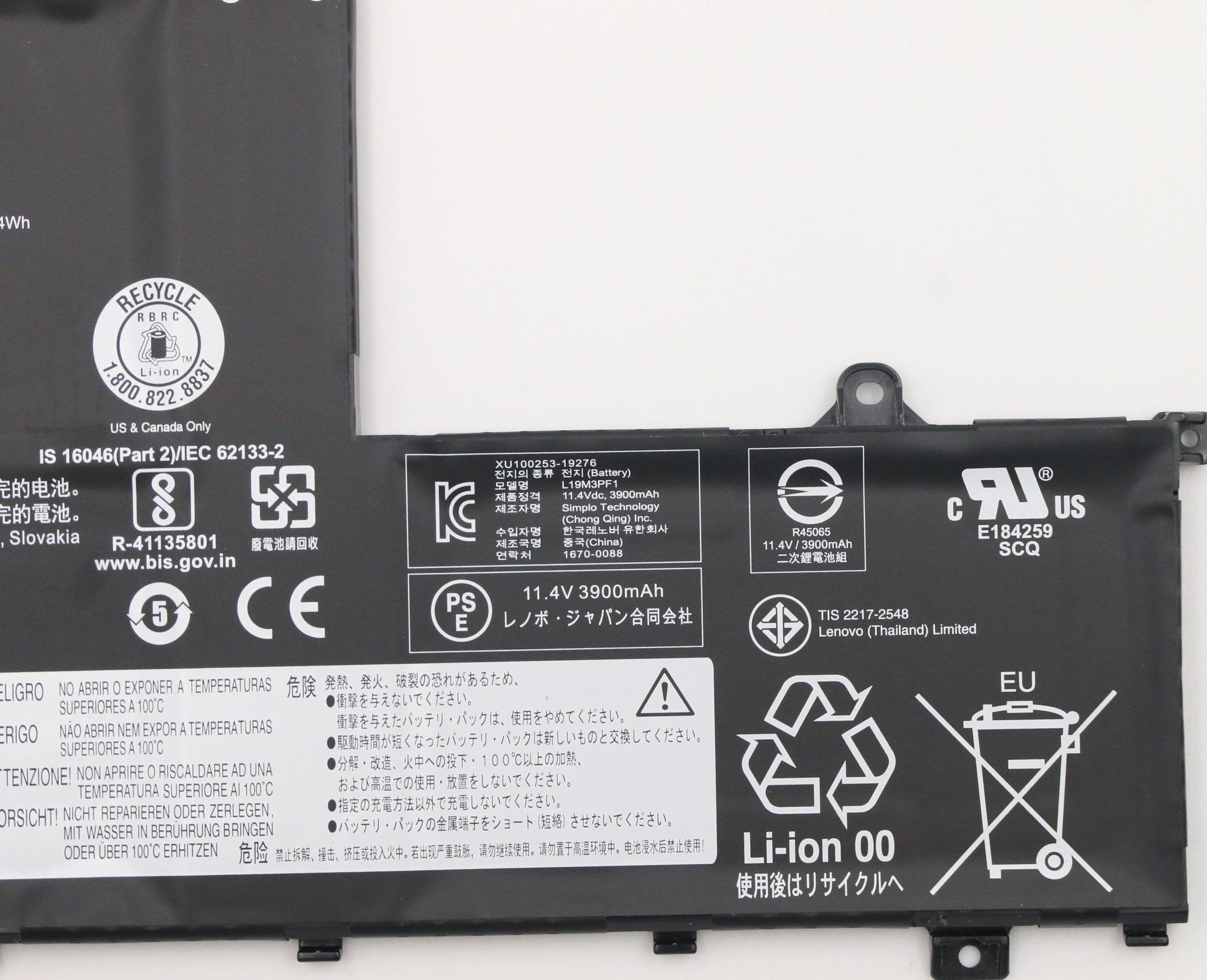 Sp/B L19m3pf1 11.4v45wh3cell - 5b10w67364, Battery, Lenovo - Warranty: 6m
