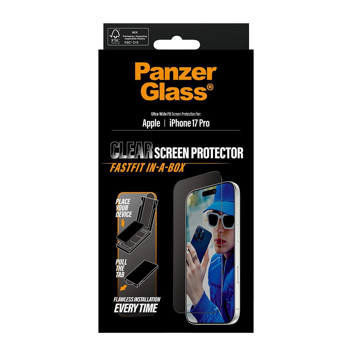 Panzerglass Ip 17 Pro Uwf Fastfit With Black Frame