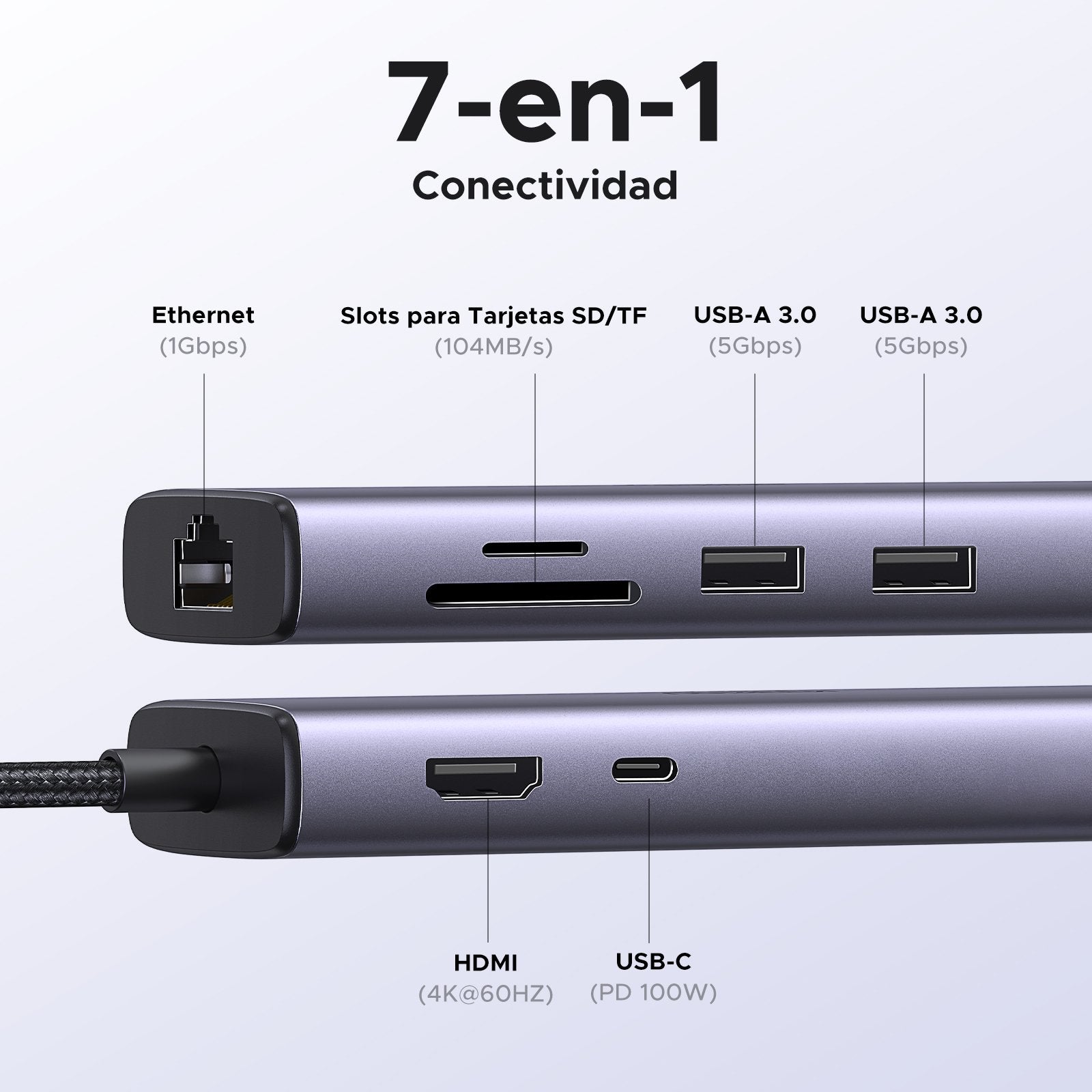 EAN 6957303865154 - Ugreen 60515 base para portátil y replicador de puertos Alámbrico USB 3.2 Gen 1 (3.1 Gen 1) Type-C Gris imagen 12