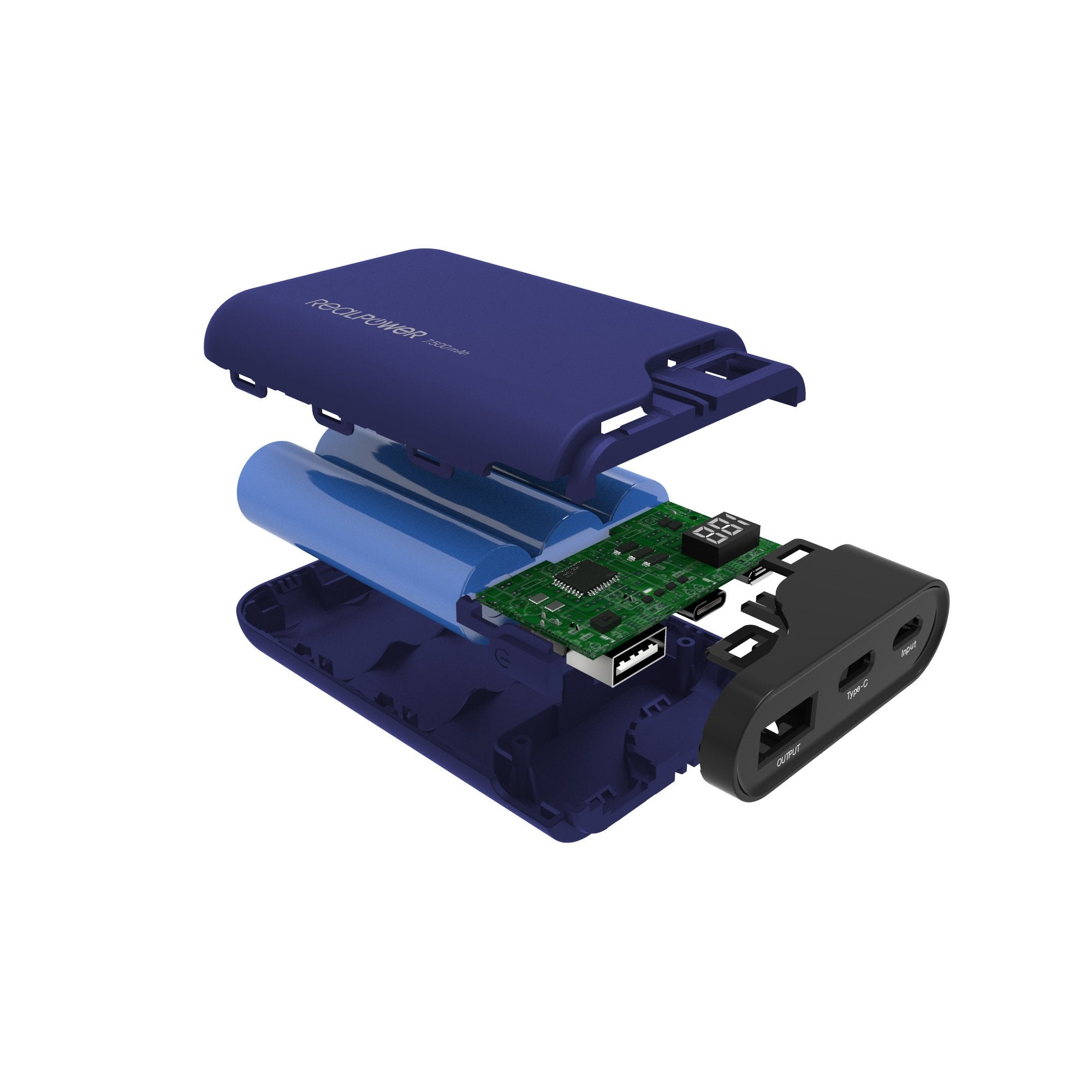 EAN 4040895008206 - RealPower PB-7500C Navy Blue 7500 mAh Negro, Azul imagen 4