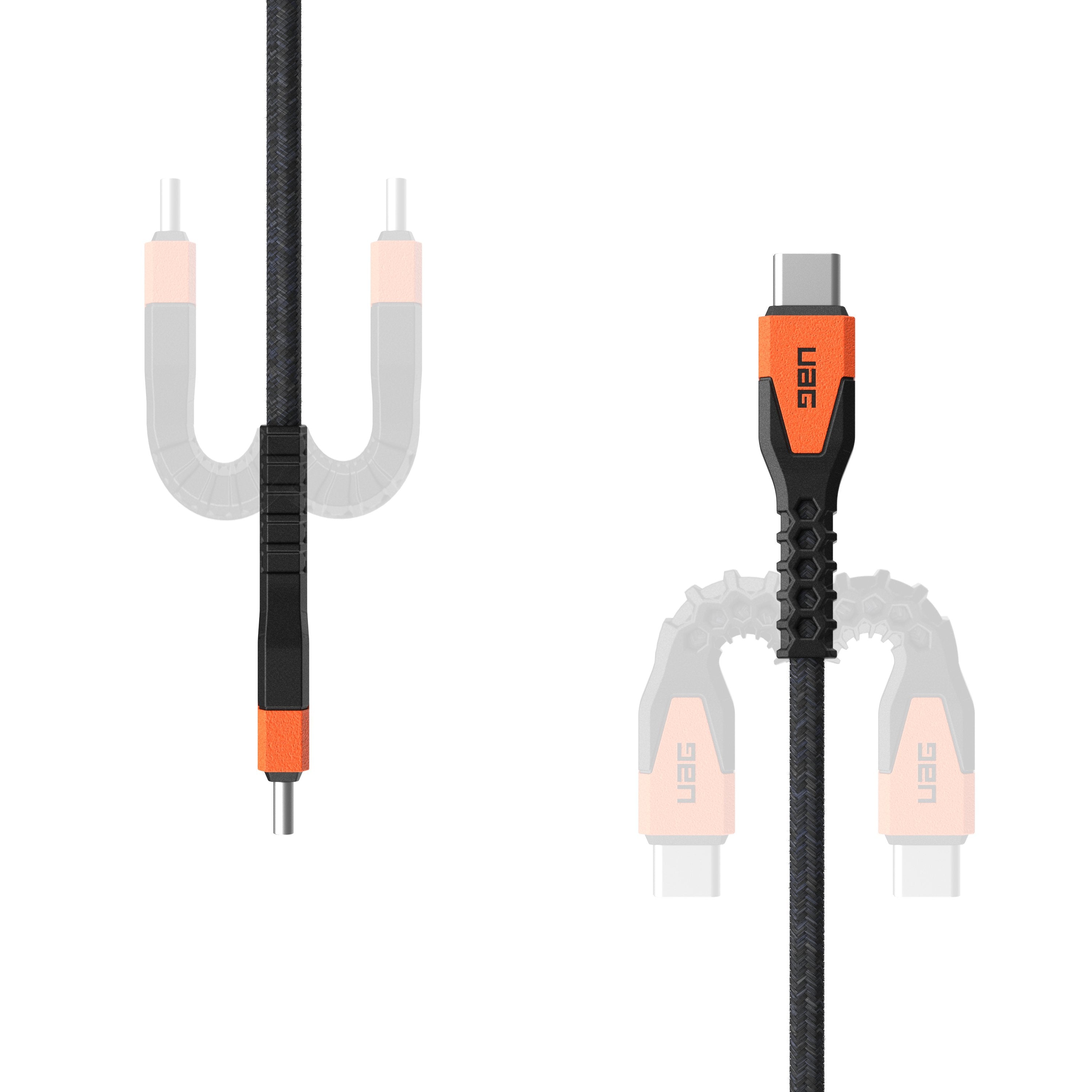 Urban Armor Gear Kevlar Cable Usb 1,5 M Usb 2.0 Usb C Negro, Naranja