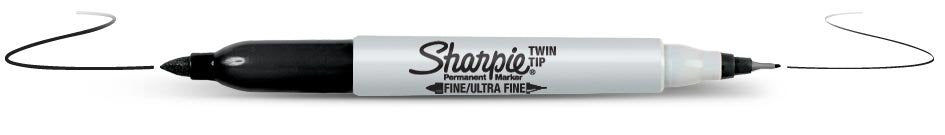 EAN 3501170811108 - Sharpie Twin Tip marcador permanente Punta fina Negro 12 pieza(s) imagen 1