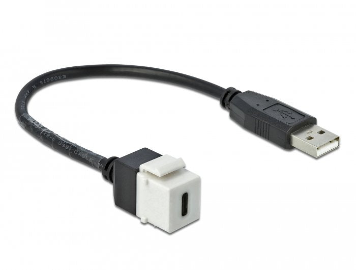Delock 86382 Módulo Keystone Usb 2.0 C Hembra > Usb 2.0 A Macho Con Cable